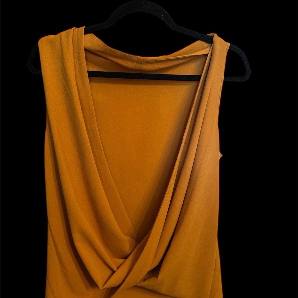Elegant Draped Orange Top